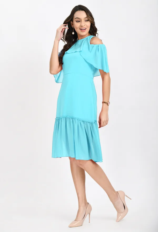 V&M_Sky_Blue_Frill_Midi_dress_For_women