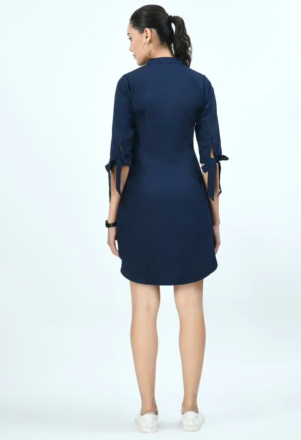 Navy_Blue_Solid_Shirt_Dress_For_Women