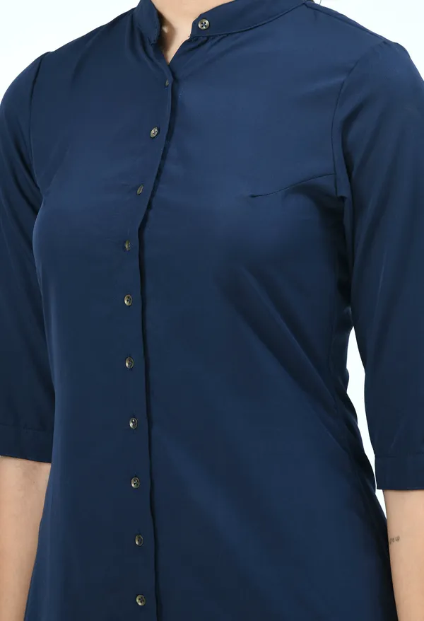 Navy_Blue_Solid_Shirt_Dress_For_Women