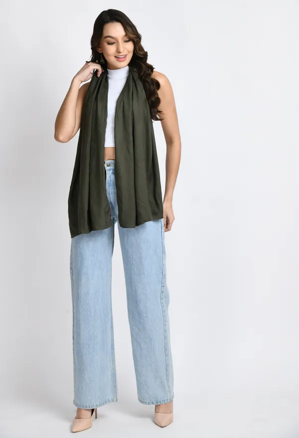 Olive_Green_Rayon_Printed_Scarf_For_Women_&_Girls