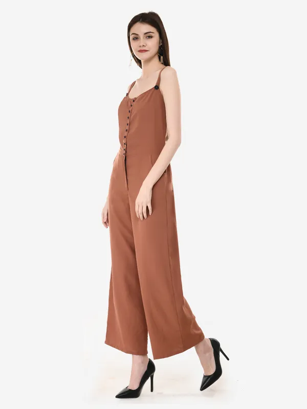 Rust_Crepe_Designer_Front_Button_Open_Shoulder_Strap_Jumpsuit_For_Women