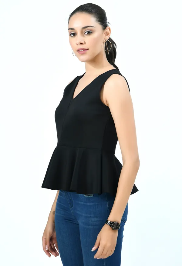Black_Solid_Lycra_Peplum_Top_For_Women