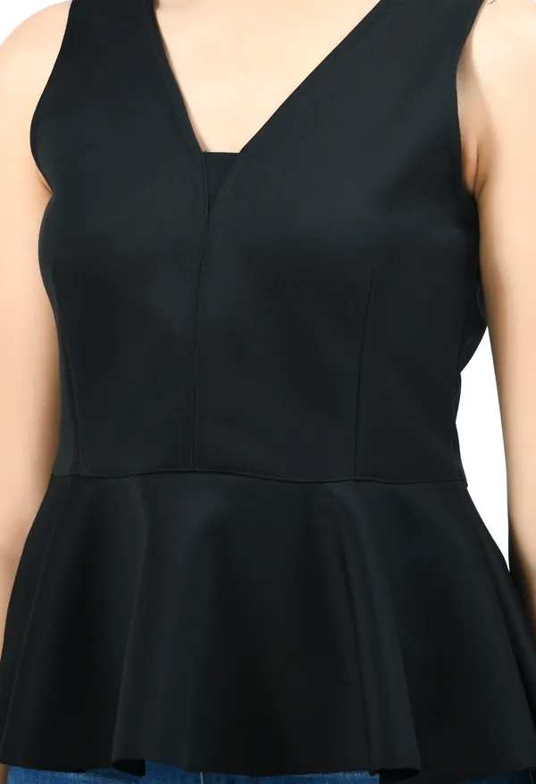 Black_Solid_Lycra_Peplum_Top_For_Women