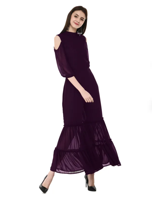 Purple_Lace_Ban_Collar_Sharara_Indo-western_Jumpsuit_For_Women