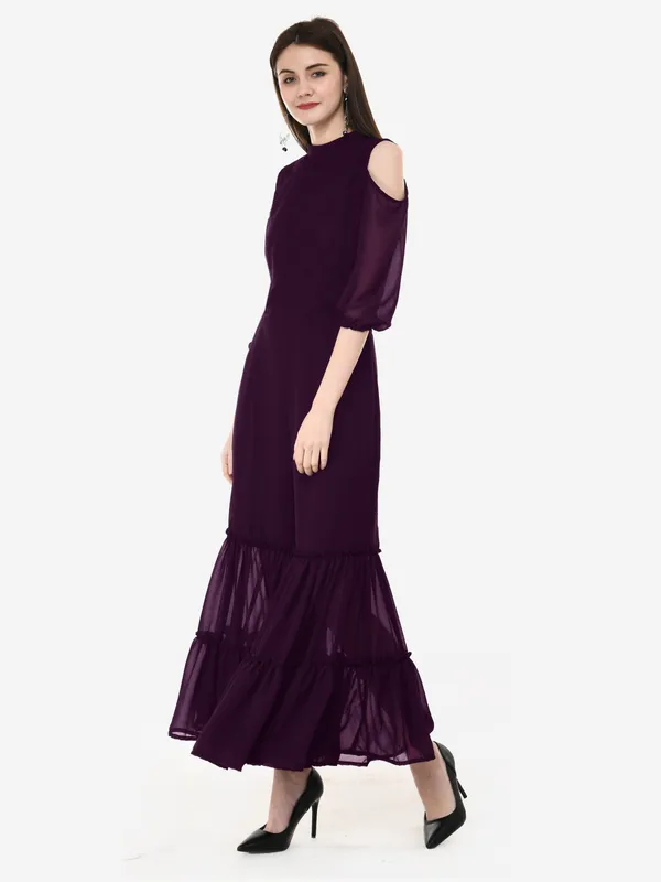 Purple_Lace_Ban_Collar_Sharara_Indo-western_Jumpsuit_For_Women