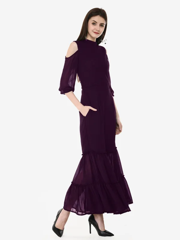 Purple_Lace_Ban_Collar_Sharara_Indo-western_Jumpsuit_For_Women