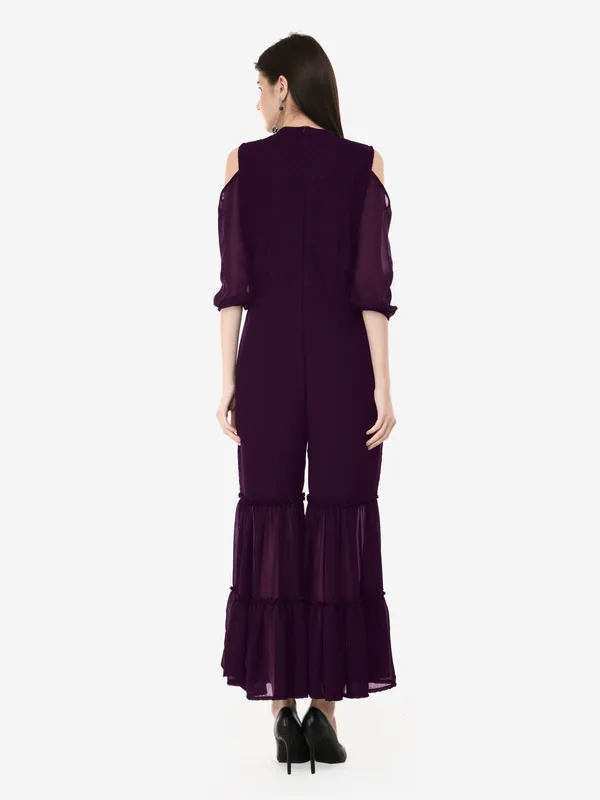 Purple_Lace_Ban_Collar_Sharara_Indo-western_Jumpsuit_For_Women