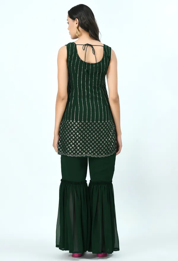 Green_Ethnic_Motifs_Embroidered_Kurti_With_Sharara_&_Dupatta_For_Women