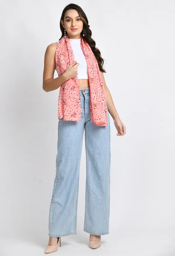 Peach_Crepe_Printed_Scarf_For_Women_&_Girls