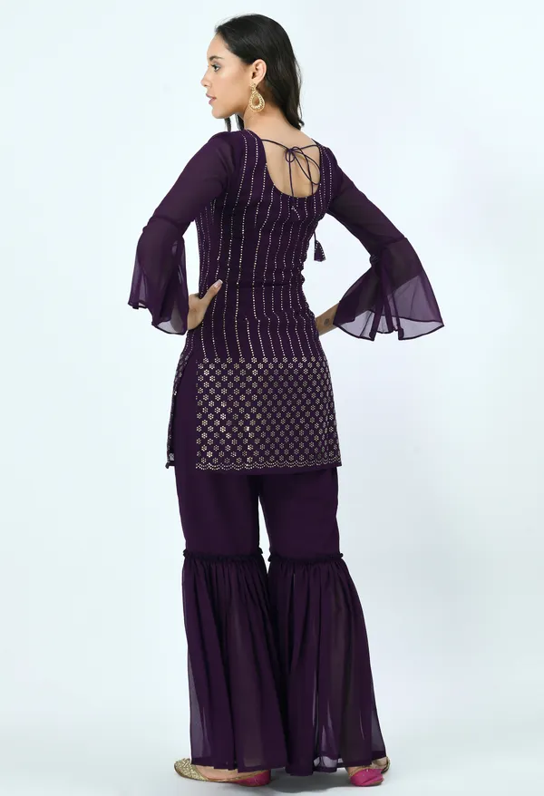 Purple_Mirror_Work_Kurta_With_Sharara_&_Net_Dupatta