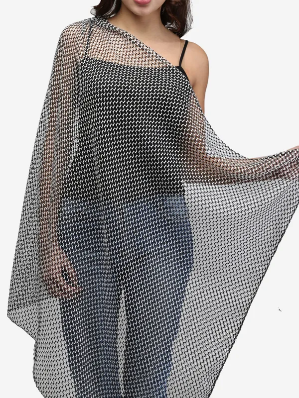 Black_&_White_Net_Scarf_For_Women_&_Girls