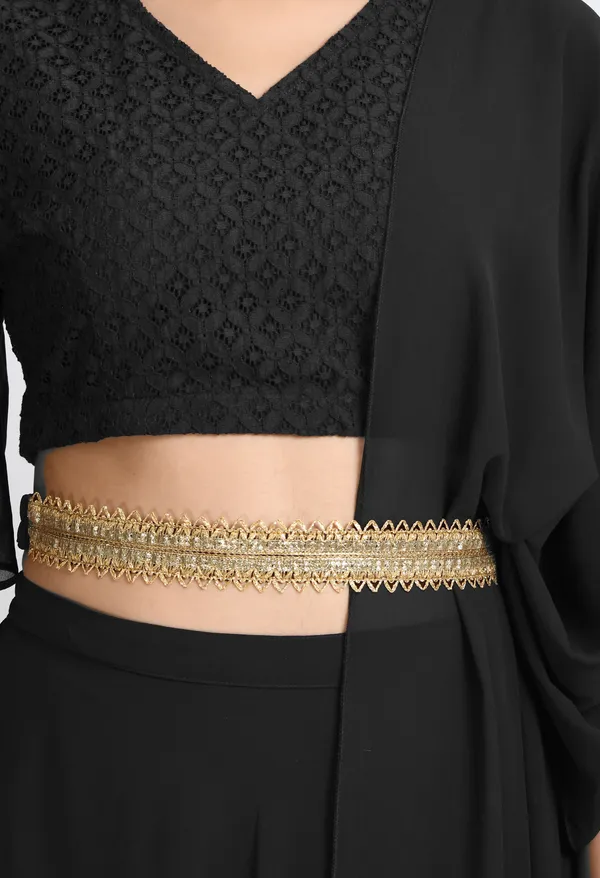 V&M_Black_Blouse_and_Skirt_Set_Comes_with_Embelished_Belt_and_Duptta