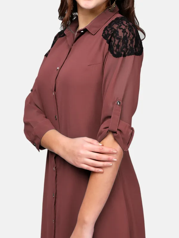 Rust_Georgette_Full_Length_Shirt_Maxi_Dress_For_Women