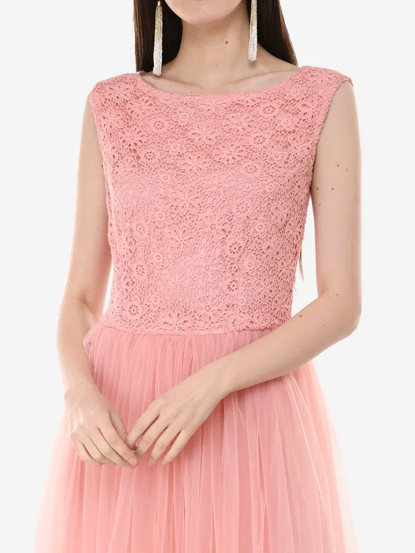 Peach_Self_Design_Long_Maxi_Gown_For_Women