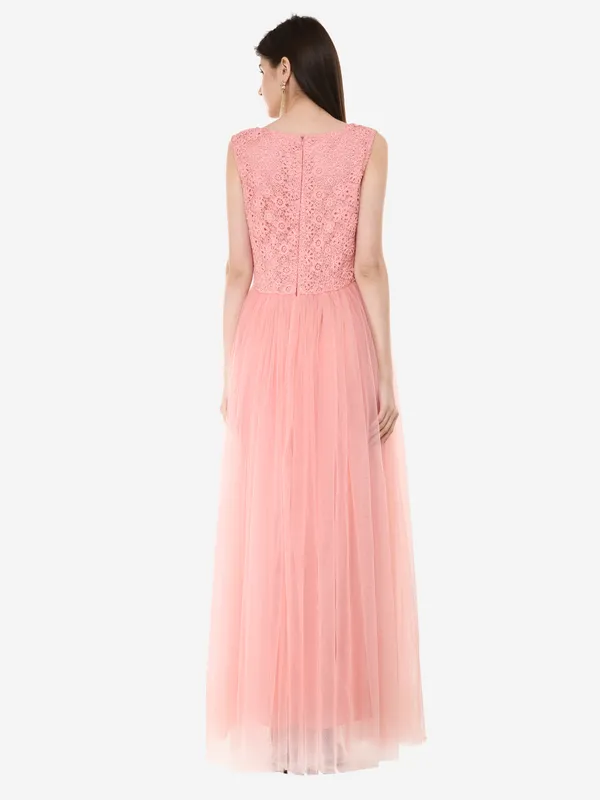 Peach_Self_Design_Long_Maxi_Gown_For_Women