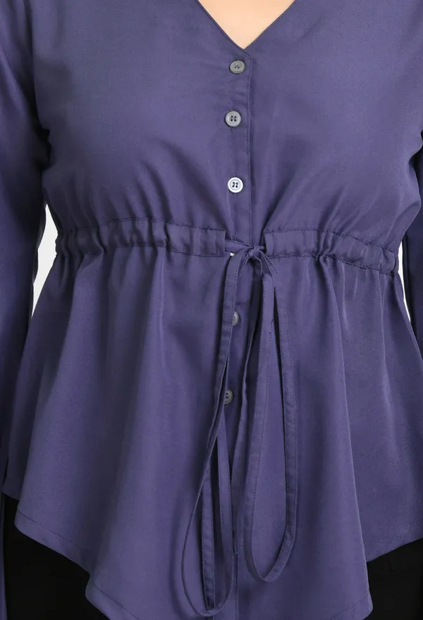 V&M_Mauve_Color_Waist_Tie-up_Casual_Top