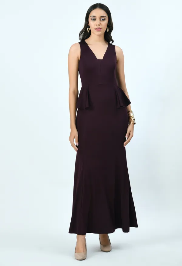 Burgundy_Scuba_Fishcut_Long_Gown