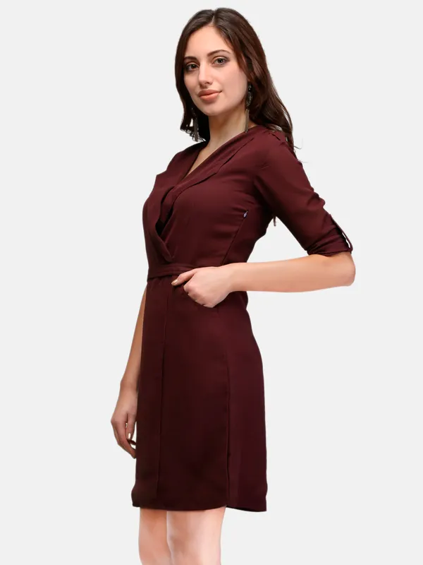 Brown_Crepe_Dress_For_Women_&_Girls