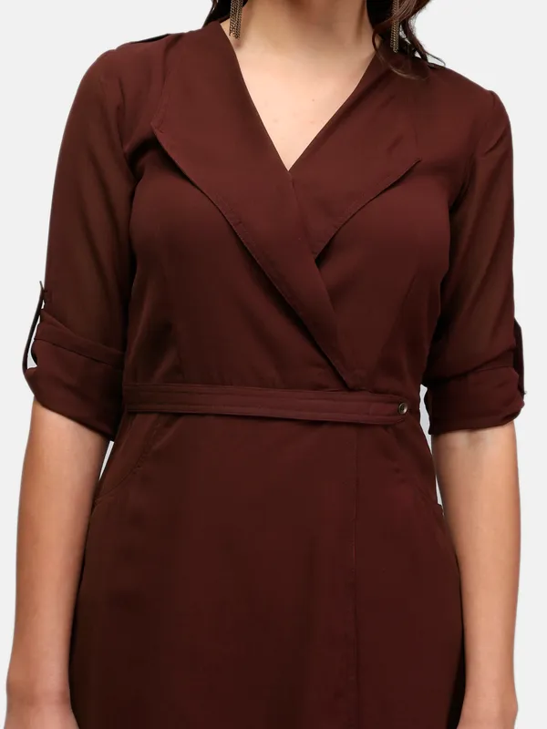 Brown_Crepe_Dress_For_Women_&_Girls