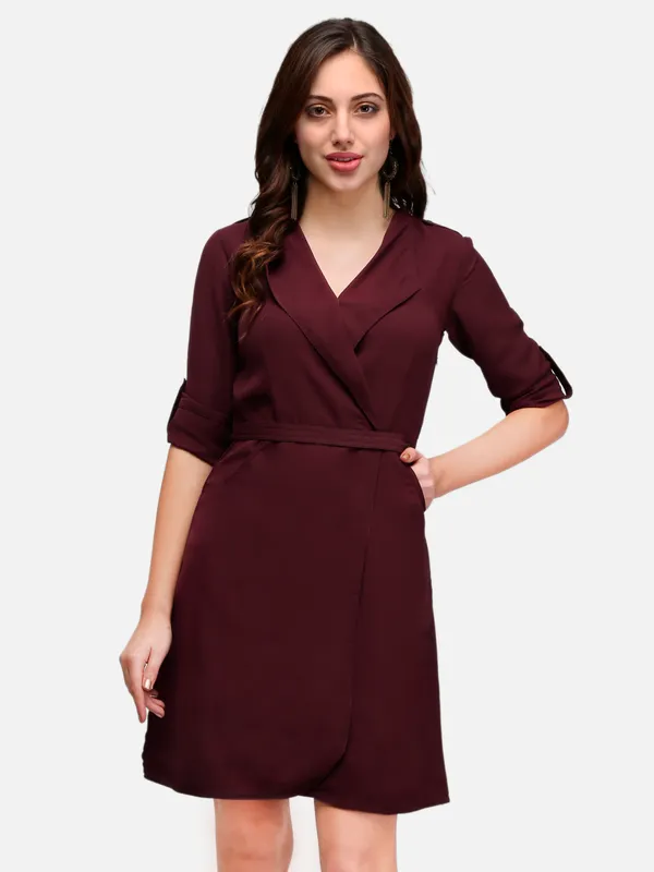 Brown_Crepe_Dress_For_Women_&_Girls