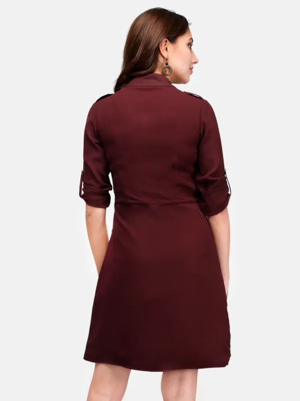 Brown_Crepe_Dress_For_Women_&_Girls