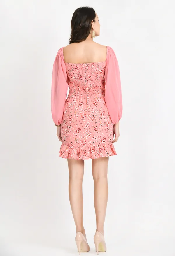 Peach_Floral_Crepe_Sheath_Dress