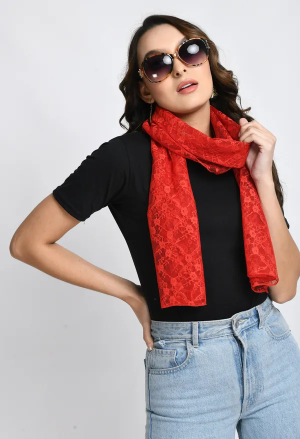 Red_Net_Printed_Scarf_For_Women_&_Girls