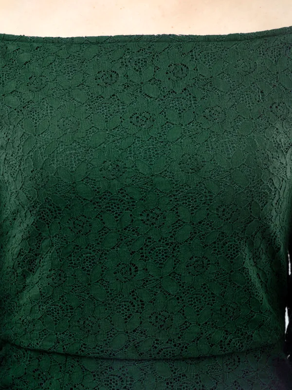 Green_Off-Shoulder_Self_Design_Lace_Sheath_Dress_For_Women