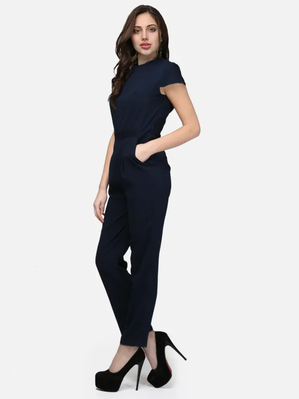Navy_Blue_Classy_Straight_Fit_Formal_Ban_Collar_Jumpsuit_For_Women