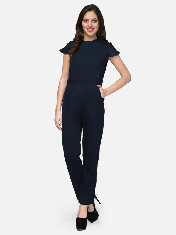 Navy_Blue_Classy_Straight_Fit_Formal_Ban_Collar_Jumpsuit_For_Women