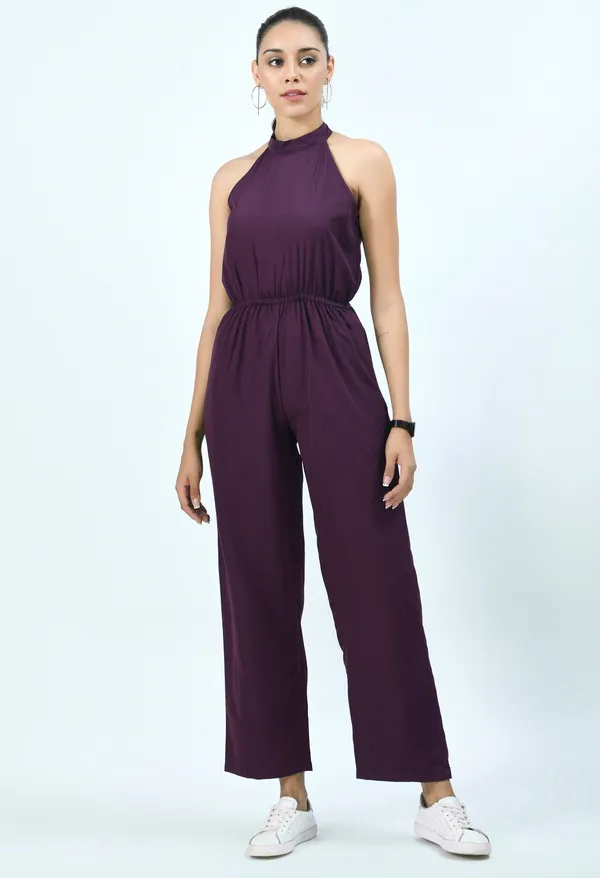 Brown_Jumpsuit_With_Embellished_Belt_And_Dupatta