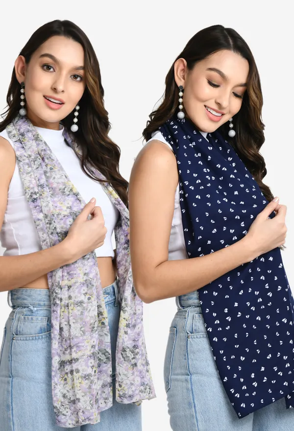 V&M_Women_Pack_Of_2_Floral_Printed_Scarves