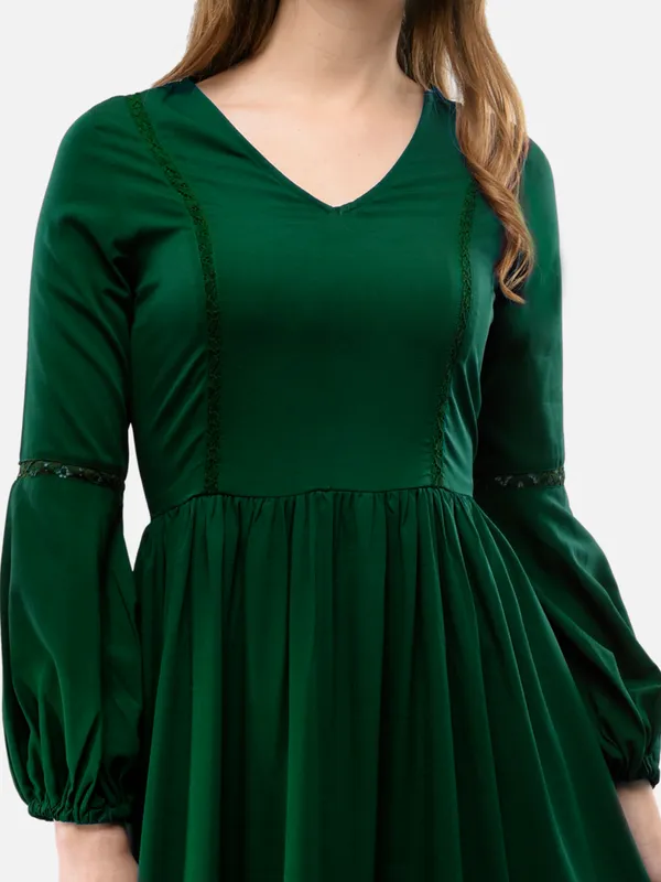 Dark_Green_V-_Neck_Bishop_Sleeves_Boho_Maxi_Dress_For_Women
