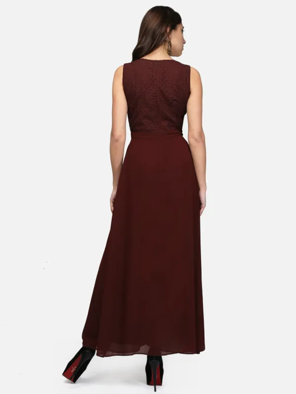Dark_Brown_Women'S_Latest_Designer_Lace_Layered_Jumpsui