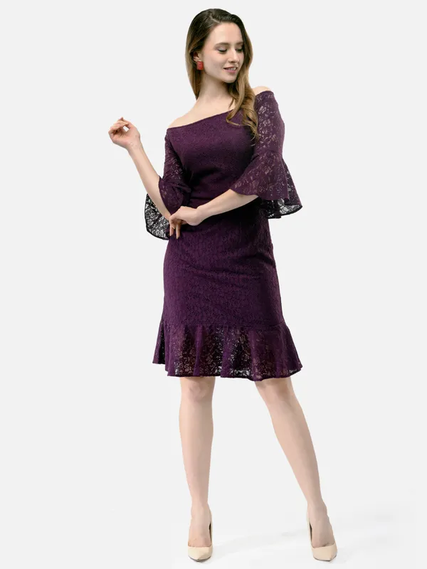 Purple_Cotton_Lace_Off_Shoulder_Dress_For_Women