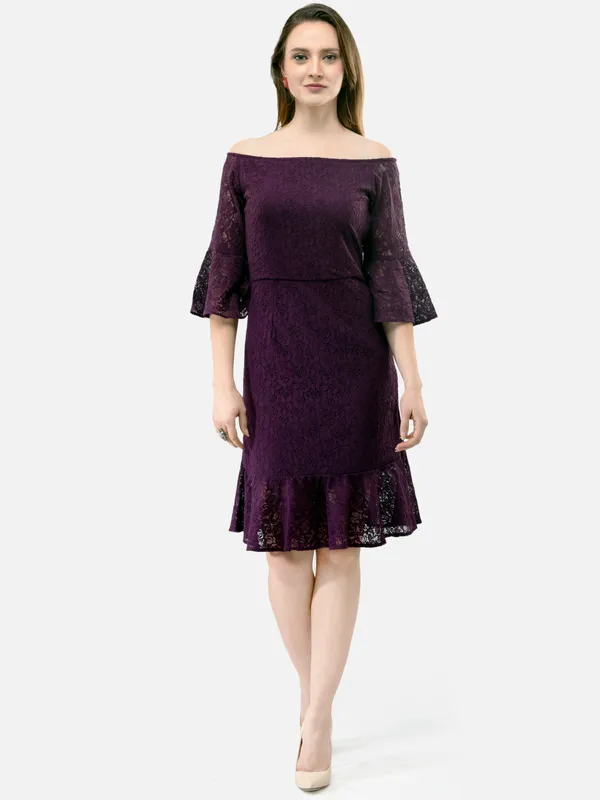 Purple_Cotton_Lace_Off_Shoulder_Dress_For_Women