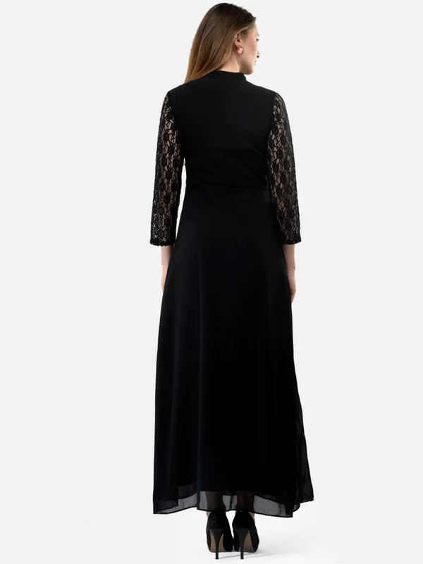 Black_Georgette_Ban_Collar_Full_Sleeves_Long_Maxi_Dress_For_Women