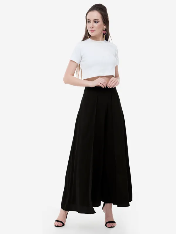 Black_Solid_Flared_Skirt_Palazzos