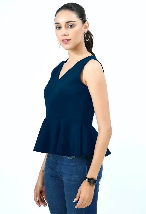 Blue_Scuba_Peplum_Top_For_Women