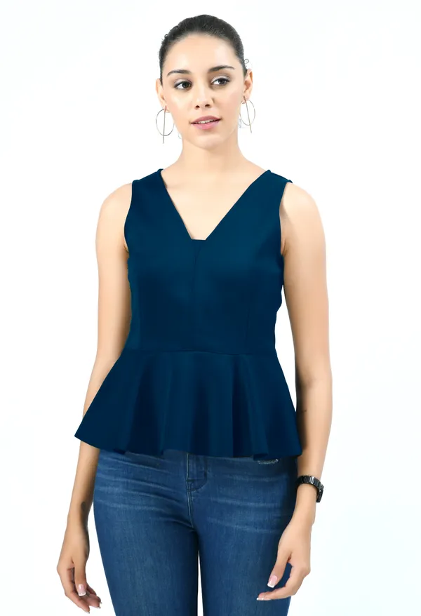 Blue_Scuba_Peplum_Top_For_Women