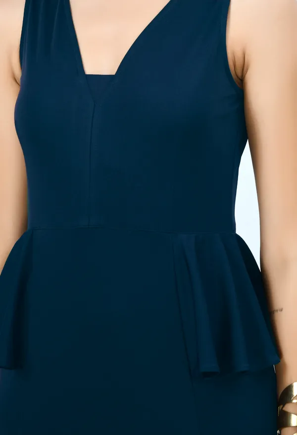 Teal_Scuba_Peplum_Maxi_Dress_For_Women
