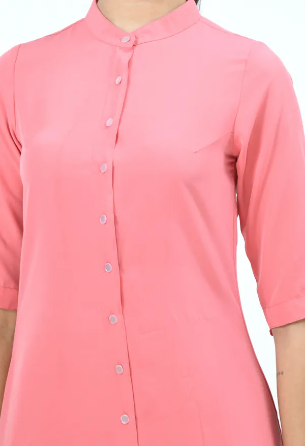 Pink_Solid_Shirt_Dress_For_Women