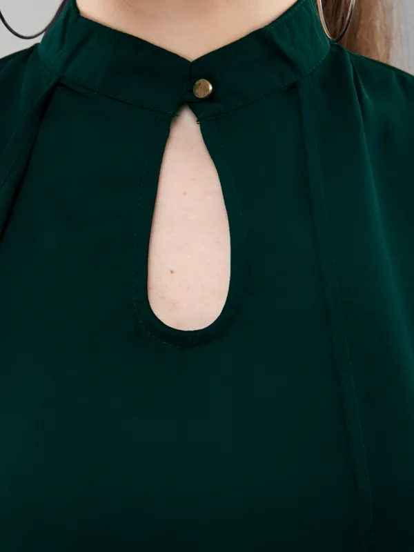 V&M_Green_High_Neck_Layered_Top_For_Women