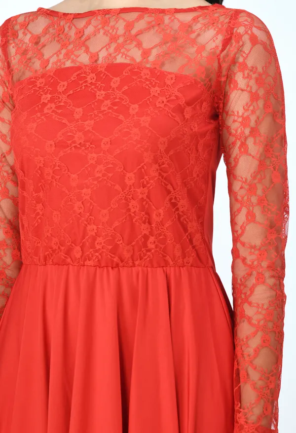 Red_Floral_Lycra_Fit_And_Flare_Dress