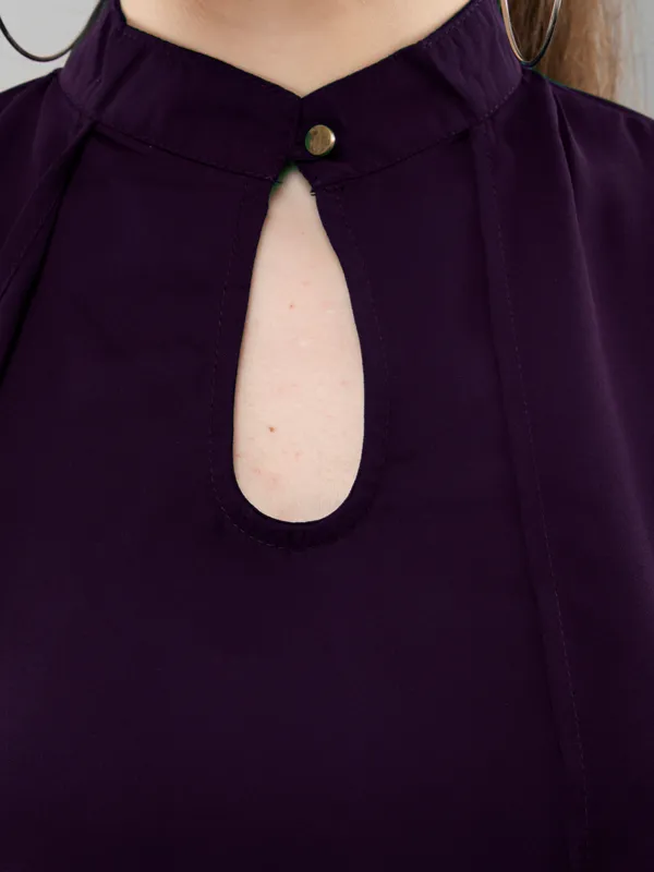 V&M_Purple_High_Neck_Layered_Top_For_Women