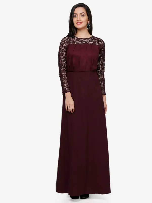 Brown_Crepe_Maxi_Dress_for_women