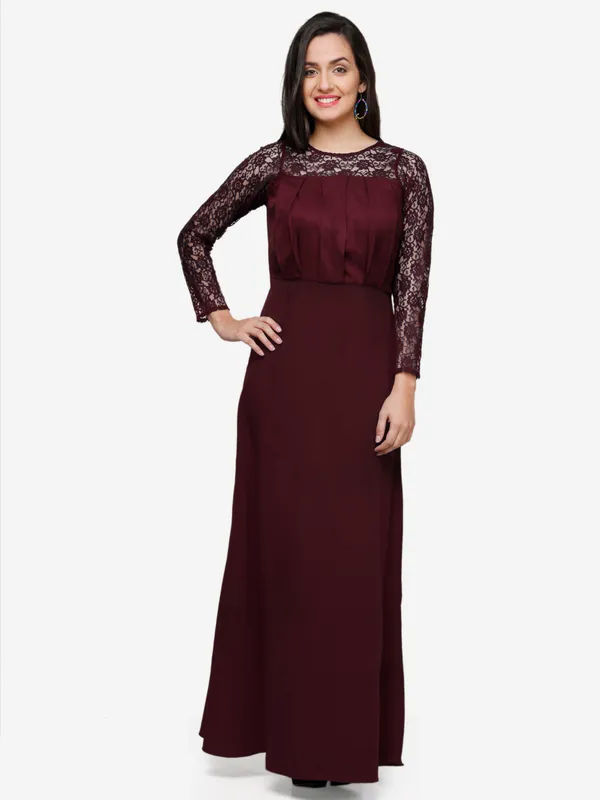 Brown_Crepe_Maxi_Dress_for_women