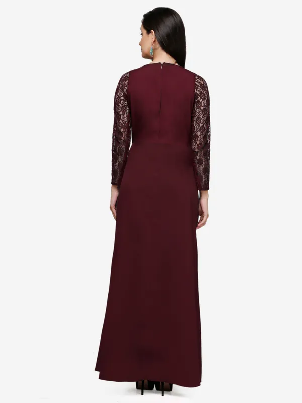 Brown_Crepe_Maxi_Dress_for_women