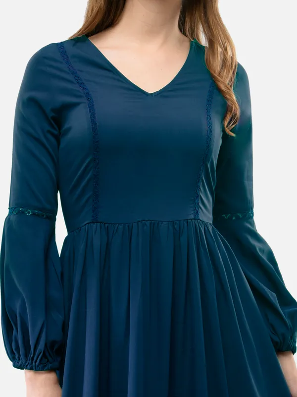 Teal_Blue_V-_Neck_Bishop_Sleeves_Boho_Maxi_Dress_For_Women