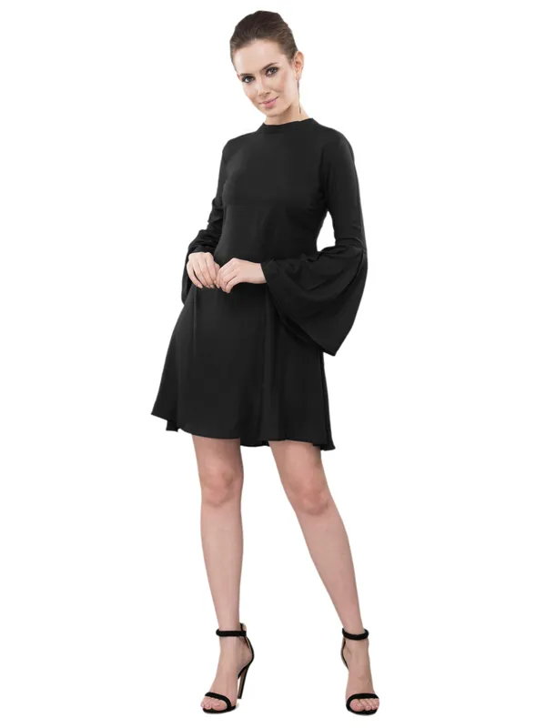 Black_Crepe_A-Line_Dress_For_Women
